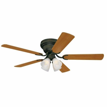 BRIGHTBOMB 52 in. Ceiling Fan, Dimmable LED Light Fixture Oil Rubbed Bronze Finish Dark Cherry Frosted  Glass BR3282493